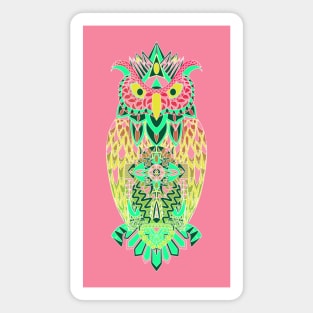 buho the owl in mexican patterns ecopop Magnet